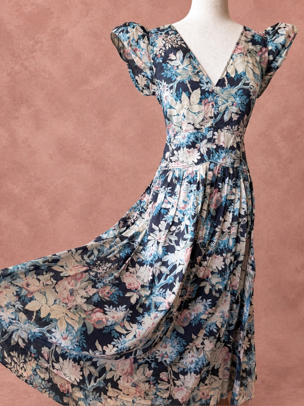 La Vie Rebecca Taylor Floral Cotton Maxi Dress